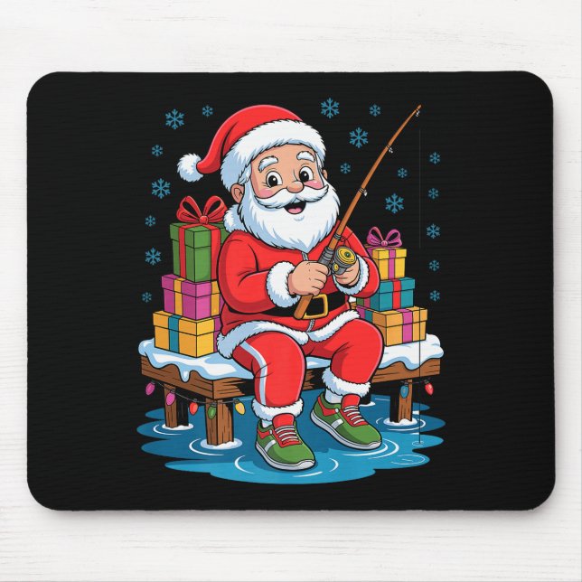 Alfombrilla De Ratón Funny Fisherman Santa Fishing Lovers Christmas Xma (Frente)