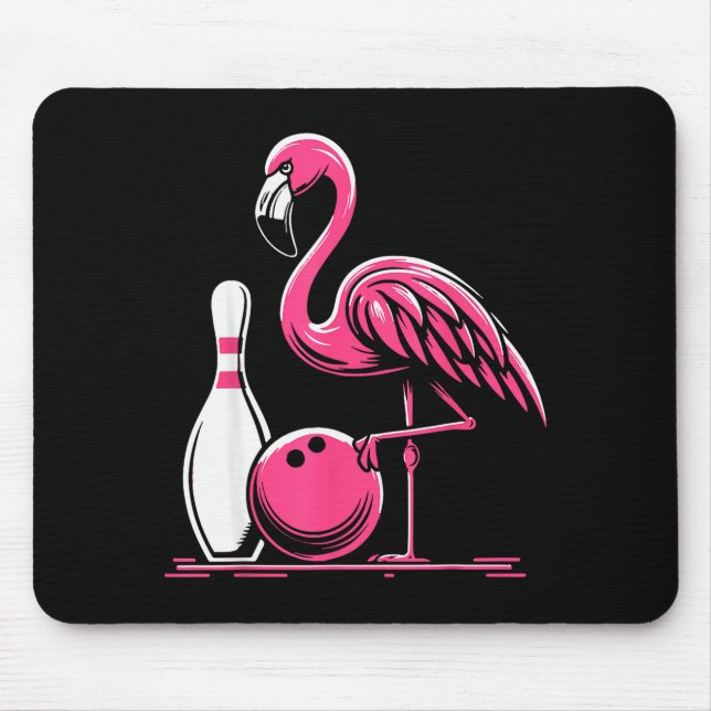 Alfombrilla De Ratón Funny Flamingo Bowling N Bowl Bowler  (Frente)
