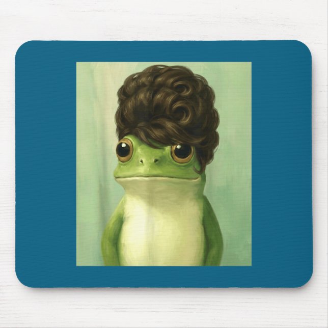Alfombrilla De Ratón Funny Frog Beehive Bob Haircut Meme  (Frente)