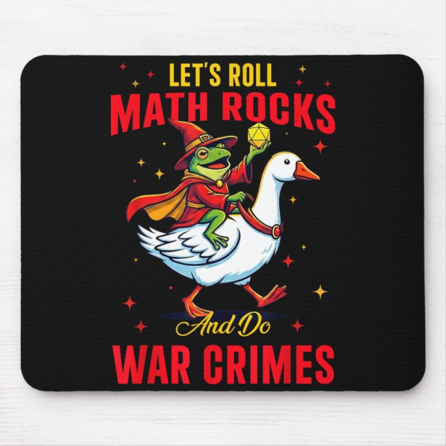 Alfombrilla De Ratón Funny Frog Let's Roll Math Rocks And Do War Crimes (Frente)