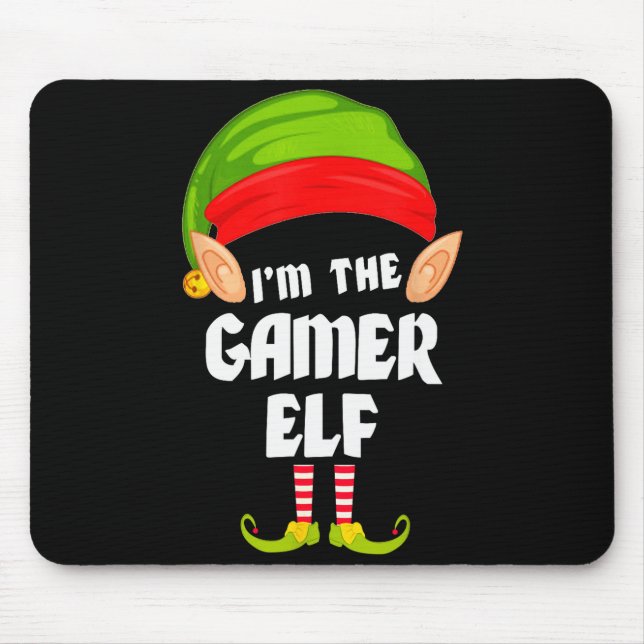 Alfombrilla De Ratón Funny Gamer Elf Matching Family Group Pj Christmas (Frente)