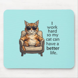 Alfombrilla De Ratón Funny Gato azul claro Tema Mousepad