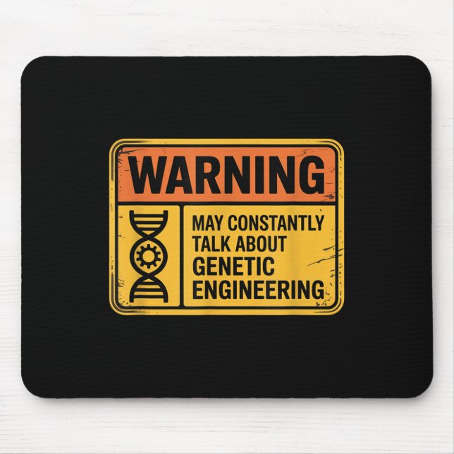 Alfombrilla De Ratón Funny Genetic Engineering Warning Sign Bioengineer (Frente)