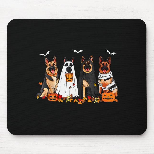 Alfombrilla De Ratón Funny Ghost German Shepherd Halloween Dog Mom Dog  (Frente)