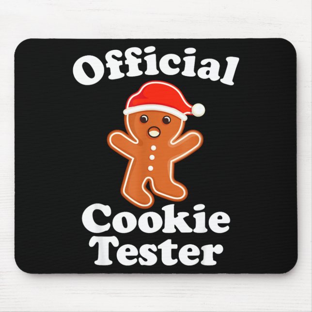 Alfombrilla De Ratón Funny Gingerbread Man Cookie Tester Christmas  (Frente)