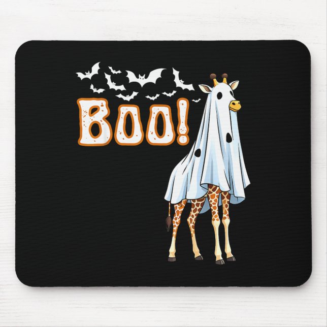 Alfombrilla De Ratón Funny Giraffe Ghost Boo Shirt Cute Animal Hallowee (Frente)