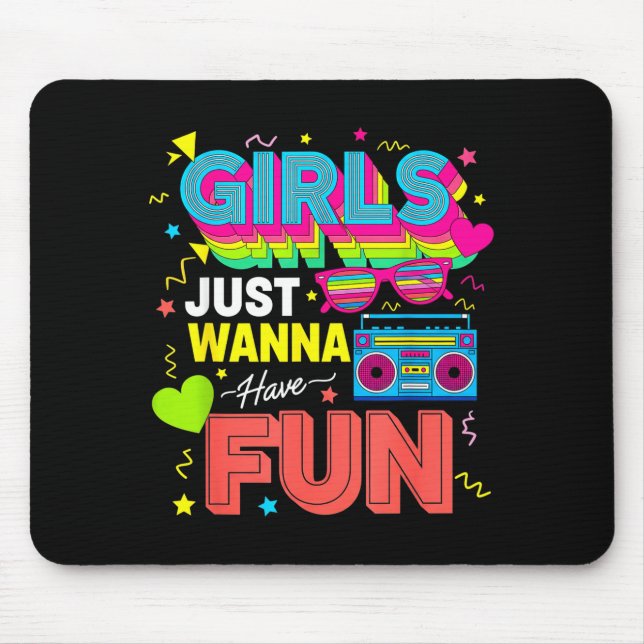 Alfombrilla De Ratón Funny Girls Just W Have Fun Awesome 70's 80's 90's (Frente)