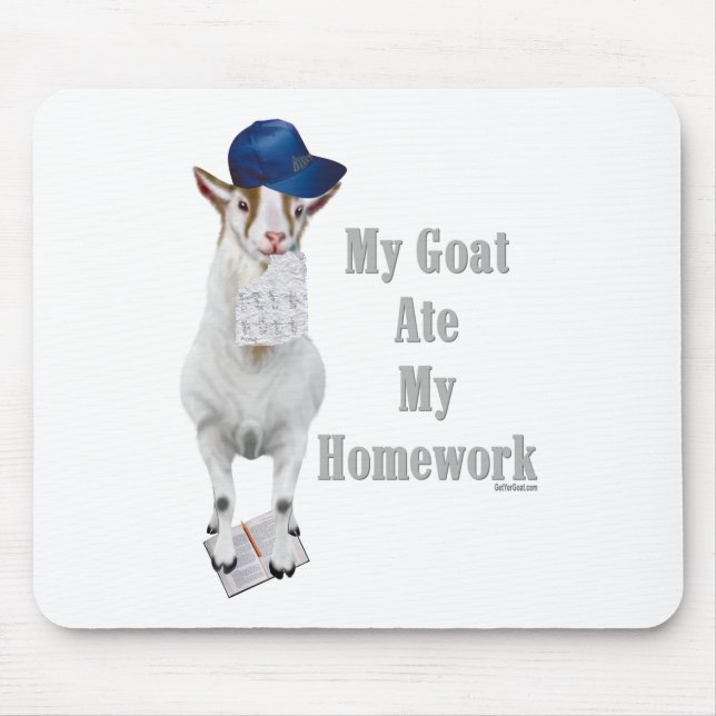 Alfombrilla De Ratón Funny Goat se comió mi casa (Frente)