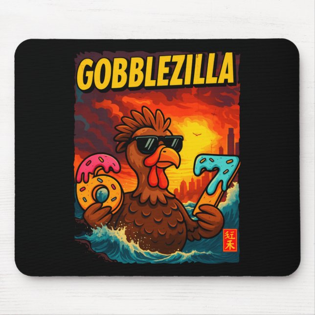 Alfombrilla De Ratón Funny Gobblezilla Meme Thanksgiving And 6-7 Christ (Frente)