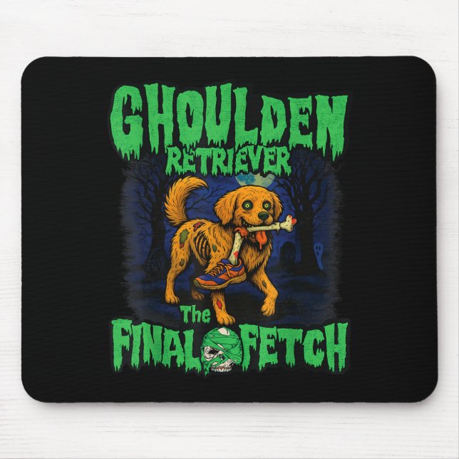 Alfombrilla De Ratón Funny Golden Retriever Zombie Halloween, Soky Ghou (Frente)