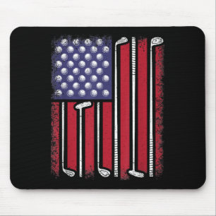 Alfombrilla De Ratón Funny Golf American Flag Golf Player Vintage Golfe