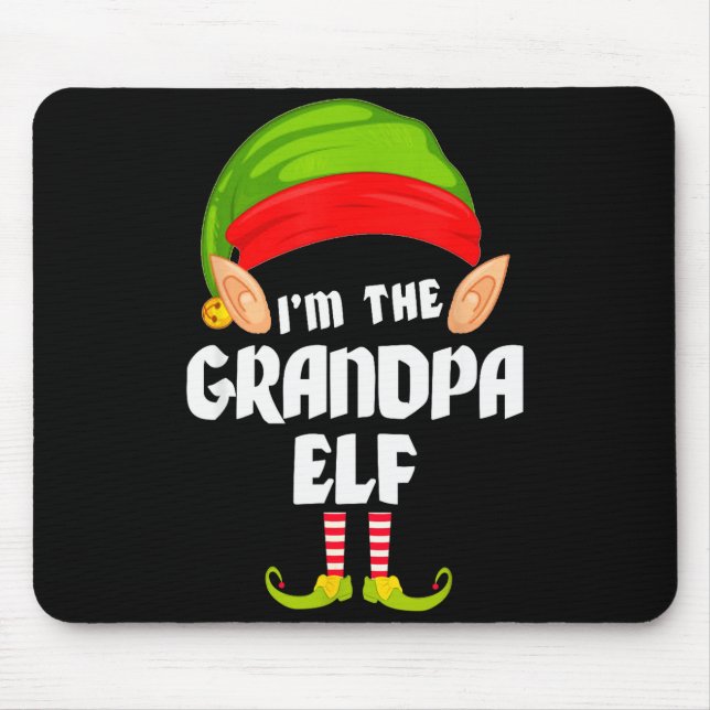 Alfombrilla De Ratón Funny Grandpa Elf Matching Family Group Pj Christm (Frente)