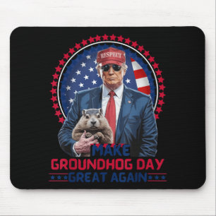 Alfombrilla De Ratón Funny Guay Trump Groundhog hace genial el Día de l