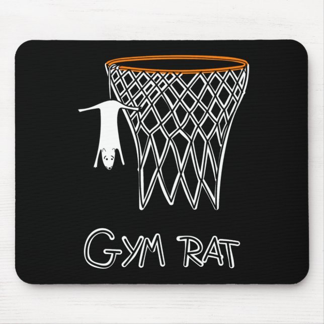 Alfombrilla De Ratón Funny Gym Rat Basketball Hoop  (Frente)