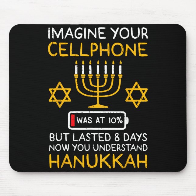 Alfombrilla De Ratón Funny Hanukkah Imagine Your Cellphone Chanukah Jew (Frente)