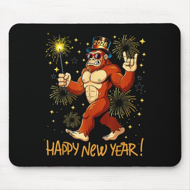 Alfombrilla De Ratón Funny Happy New Year 2026 Bigfoot Lovers New Years (Frente)