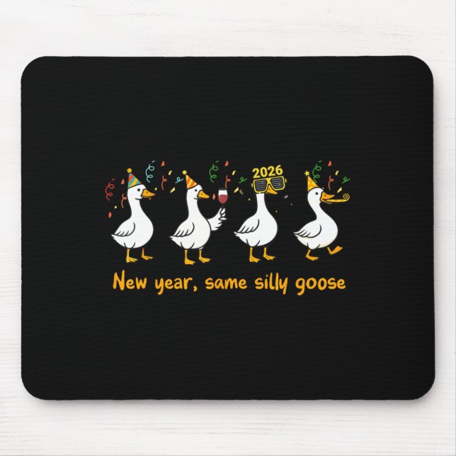 Alfombrilla De Ratón Funny Happy New Year 2026 Same Silly Goose Matchin (Frente)