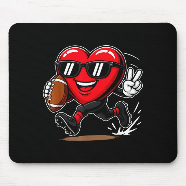 Alfombrilla De Ratón Funny Heart Playing Football Srts Lover Valentine  (Frente)