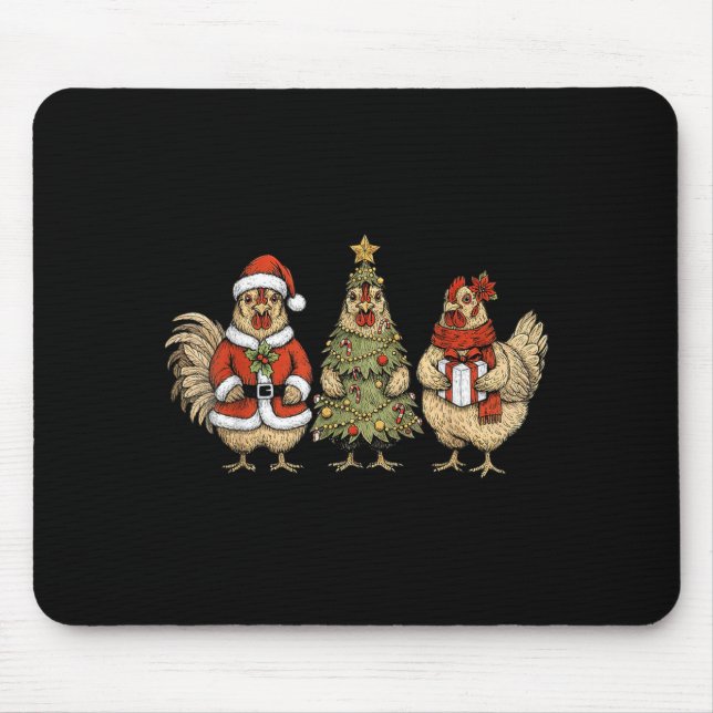 Alfombrilla De Ratón Funny Holiday Hen Christmas Chicken  (Frente)