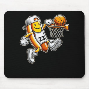 Alfombrilla De Ratón Funny Hotdog Basketball Dunk Sports Court Athletic