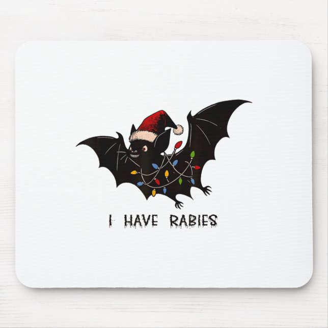 Alfombrilla De Ratón Funny I Have Rabies Christmas Bat Matching Holiday (Frente)