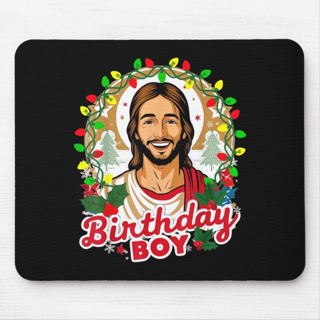 Alfombrilla De Ratón Funny Jesus Birthday Boy Christmas Xmas Holiday Ug (Frente)