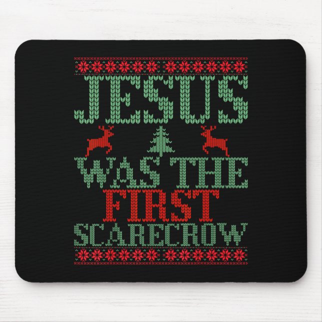 Alfombrilla De Ratón Funny Jesus Was The First Ecrow Ugly Sweater Style (Frente)