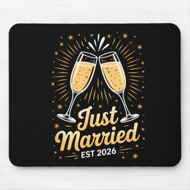 Alfombrilla De Ratón Funny Just Married Newlywed Honeymoon Couple 2026  (Frente)