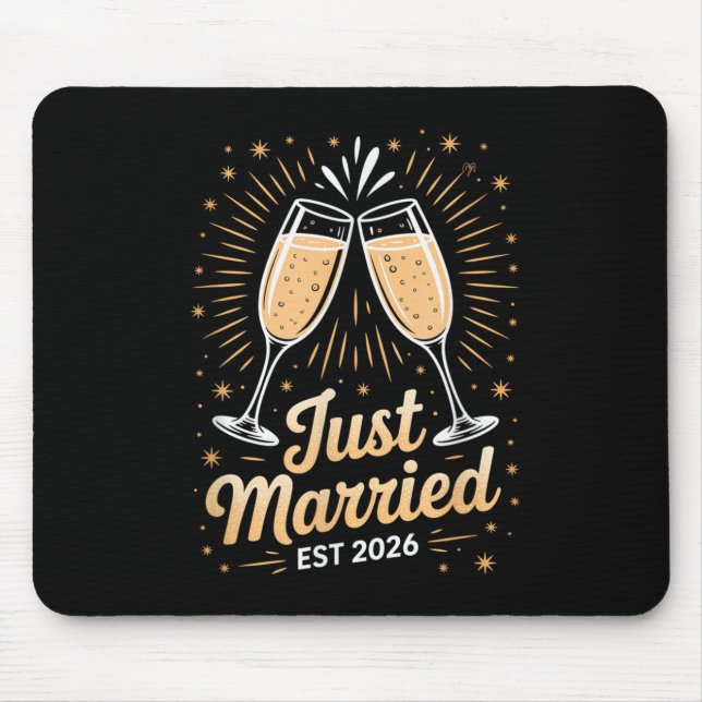 Alfombrilla De Ratón Funny Just Married Newlywed Honeymoon Couple 2026  (Frente)