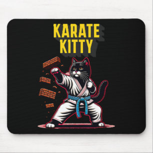Alfombrilla De Ratón Funny Karate Kitty - Campeón felino de artes marci