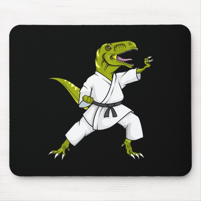 Alfombrilla De Ratón Funny Karatesaurus T-rex Dinosaur Karate Samurai D (Frente)