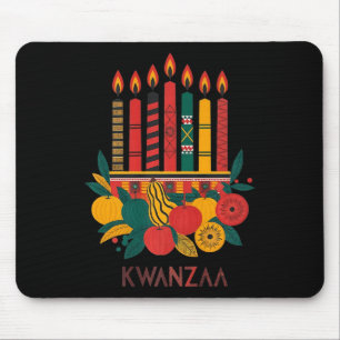 Alfombrilla De Ratón Funny Kinara Siete Velas Kwanzaa Celebración 1