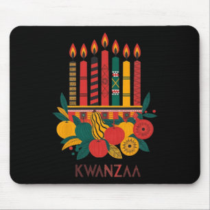 Alfombrilla De Ratón Funny Kinara Siete Velas Kwanzaa Celebración 2