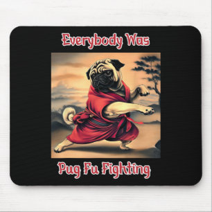 Alfombrilla De Ratón Funny Kung Fu Pug Cute Karate Pug Humorístico Tee 