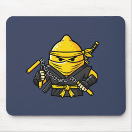Alfombrilla De Ratón Funny Lemon Shinobi Ninja Nunchucks Illustration
