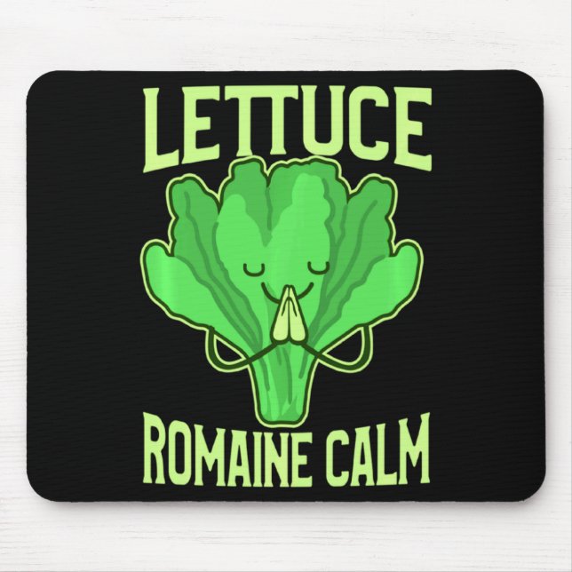 Alfombrilla De Ratón Funny Lettuce Romaine Calm Meditation Yoga Zen  (Frente)