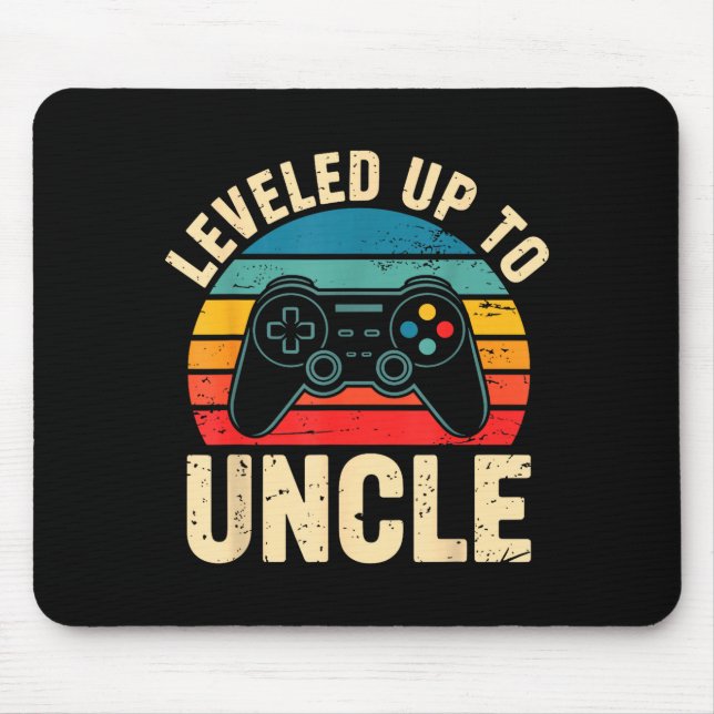 Alfombrilla De Ratón Funny Leveled Up To Uncle Video Gamers Gaming Cute (Frente)