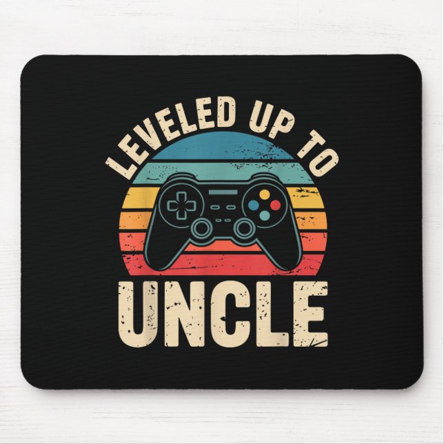Alfombrilla De Ratón Funny Leveled Up To Uncle Video Gamers Gaming Cute (Frente)