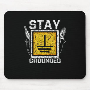 Alfombrilla De Ratón Funny Lineman Electrical Stay Grouncity Electricit