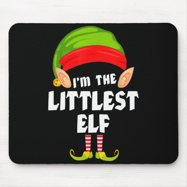 Alfombrilla De Ratón Funny Littlest Elf Matching Family Group Pj Christ (Frente)