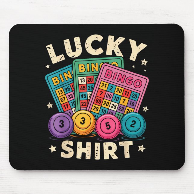 Alfombrilla De Ratón Funny Lucky Bingo Funny Gambling Bingo Player Men  (Frente)
