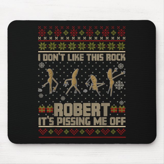 Alfombrilla De Ratón Funny Marcus The Worm I Don't Like This Rock Ugly  (Frente)