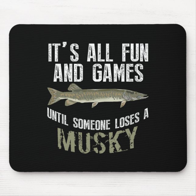Alfombrilla De Ratón Funny Musky Fishing Muskellune Pescado de agua dul (Frente)