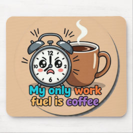Alfombrilla De Ratón Funny "My Only Work Fuel Is Coffee" Alarm Clock