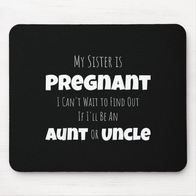 Alfombrilla De Ratón Funny New Uncle Aunt Baby Announcement Sister Gend (Frente)