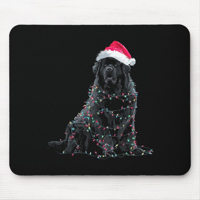 Alfombrilla De Ratón Funny Newfoundland Christmas Graphic Dog Lights Lo (Frente)