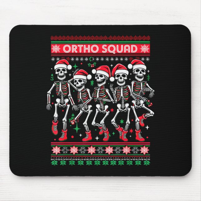 Alfombrilla De Ratón Funny Ortho Squad Christmas Three Santa Skeletons  (Frente)