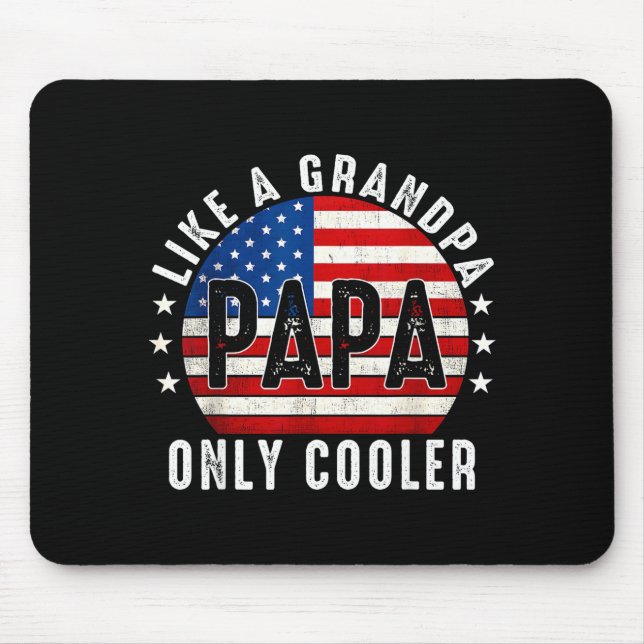 Alfombrilla De Ratón Funny Papa Like A Grandpa Only Cooler From Grandki (Frente)