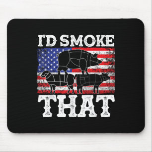 Alfombrilla De Ratón Funny Parrillada Id Fumar Ese Patriótico Grillmast
