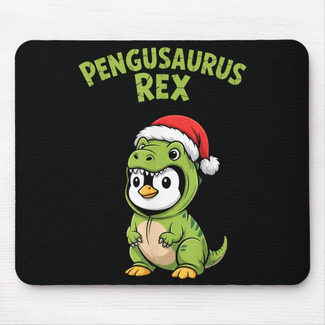 Alfombrilla De Ratón Funny Penguin T-rex Costume Christmas Kids Boys  (Frente)